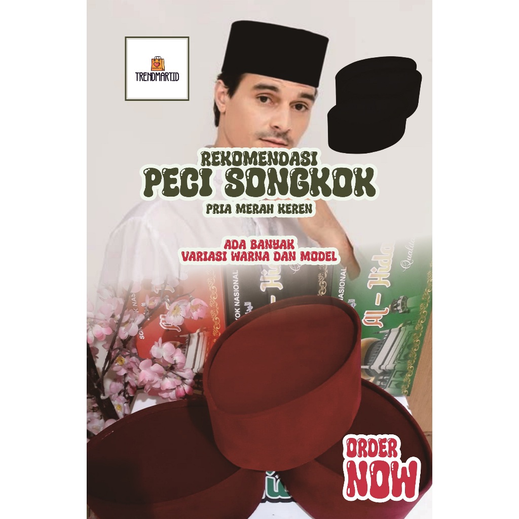 Peci Polos Al-Hidayah Exclusive Peci Tinggi 9 cm - Bludru Halus Berkualitas Premium Model AC - Songk