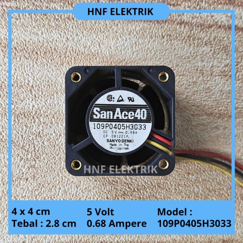Fan San Ace 4×4cm 5volt Kipas DC 4 x 4 cm 5V 0.68A