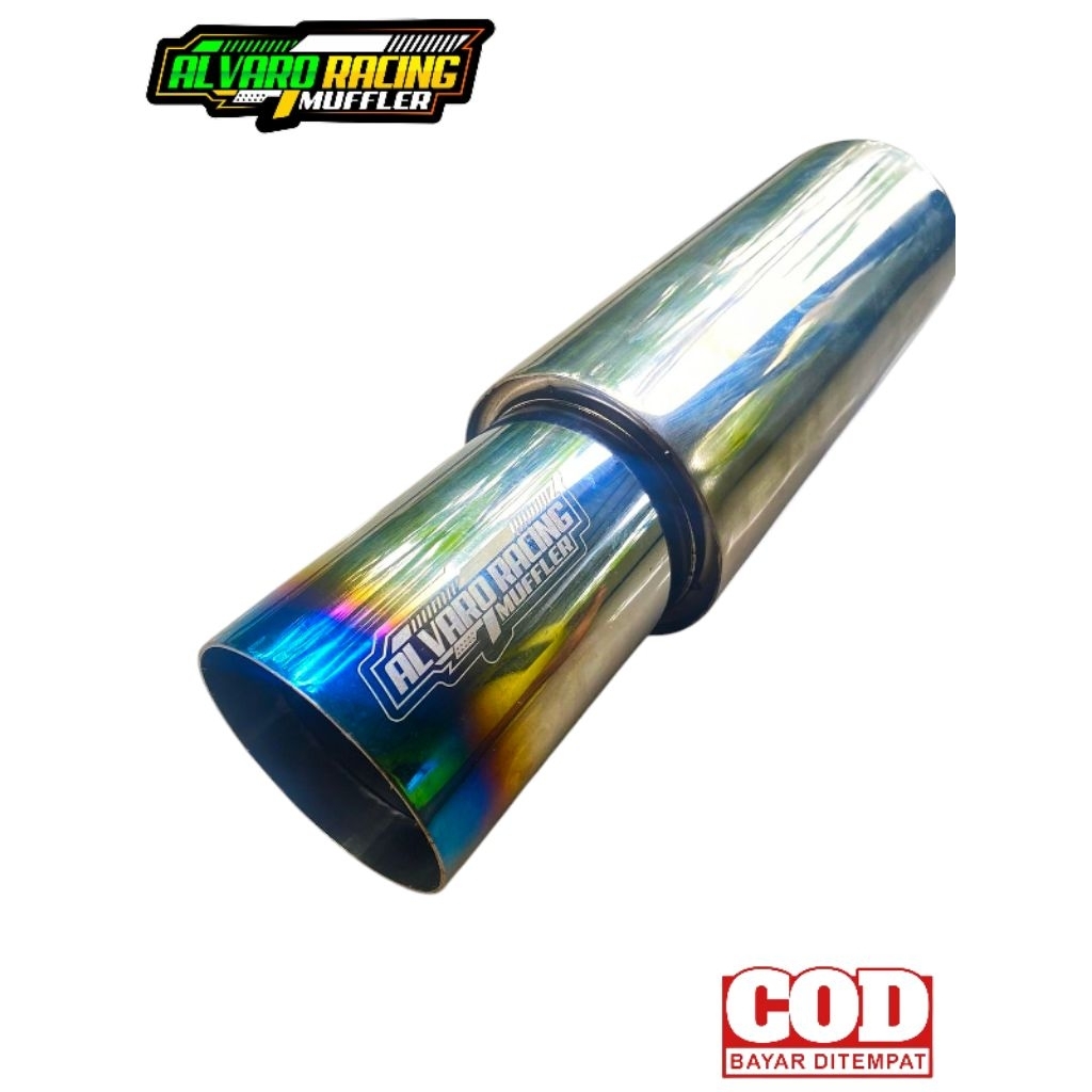 KNALPOT MOBIL RACING ORIGINAL ALVARO TIPE PRO DRAG AL-02 SUARA BASS KERING WORR UNTUK SEMUA JENIS MO
