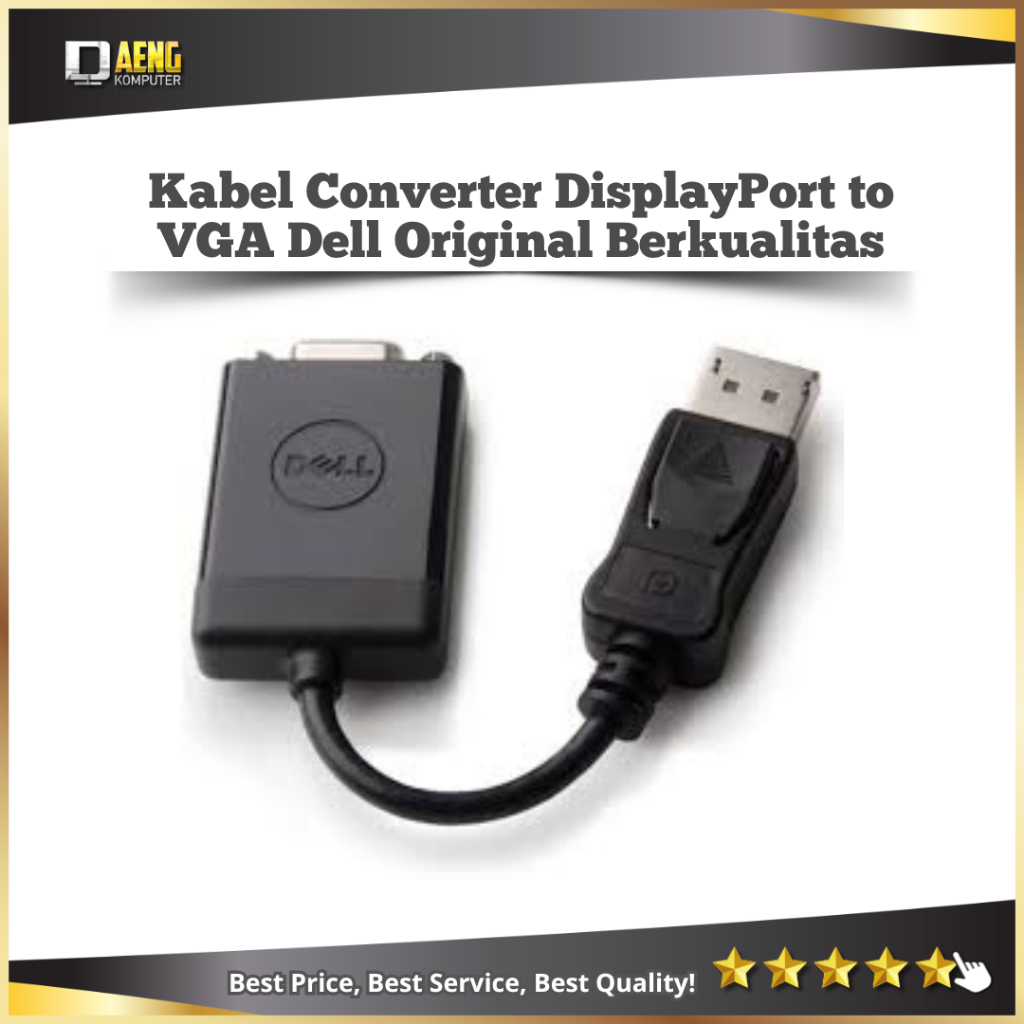 Kabel Converter Display Port to VGA Merk Dell Original berkualitas