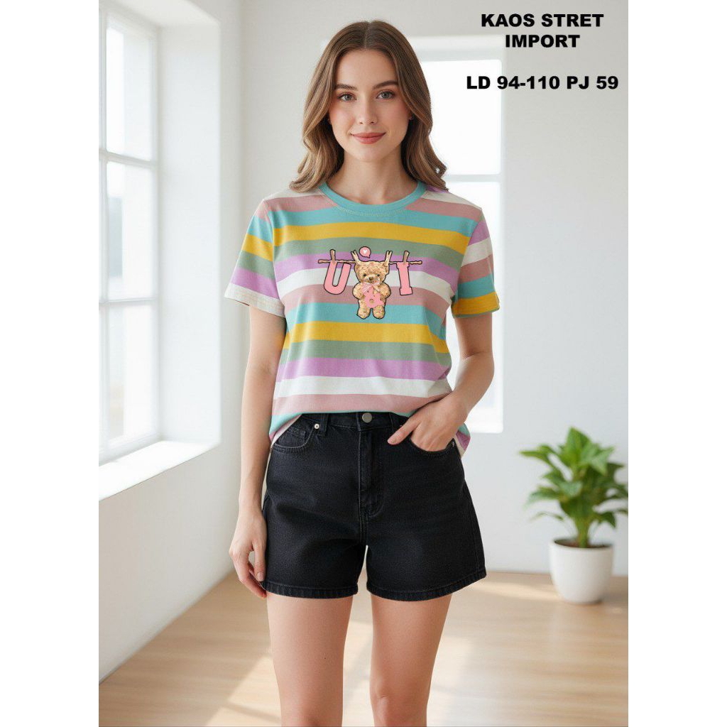 ATASAN WANITA KAOS SALUR IMPORT/ATASAN WANITA/KAOS WANITA SALUR