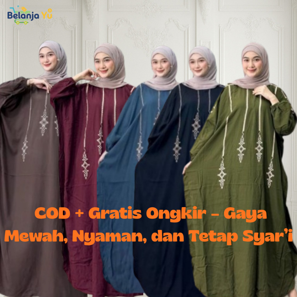 Kaftan Rayon Jumbo Busui – Gamis Batik Sultan Encim | Dress Muslimah Longgar LD180 cm