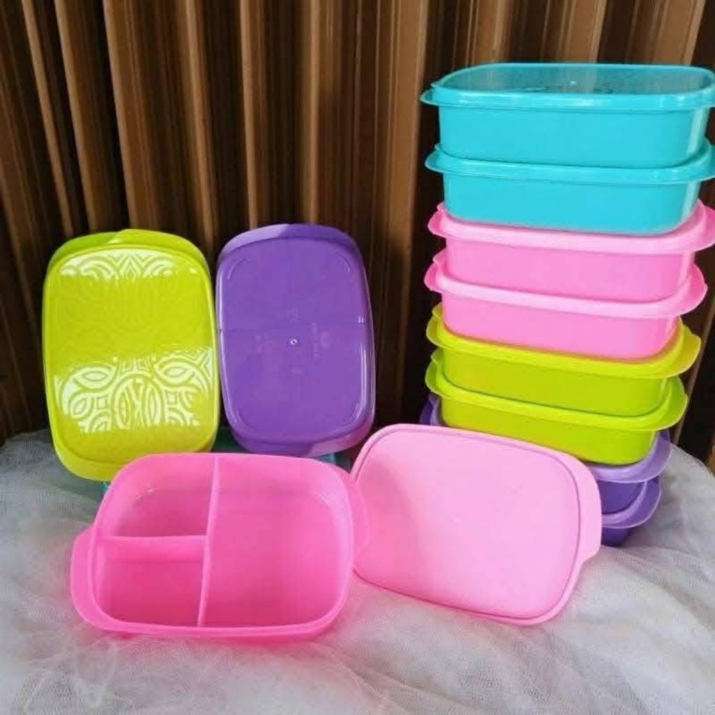 Tempat Bekal Joy 3 Sekat Bahan Plastik Tebal / Lunch box joy Kotak Nasi Joy