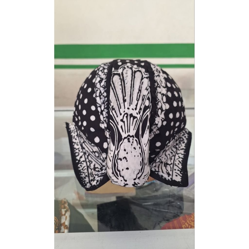 Blangkon alusan cuci lipat motif garuda anak dewasa