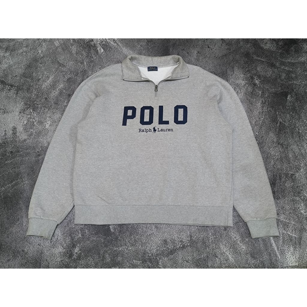 Jacket Sweater Halfzipper Polo Ralph Lauren Grey XL