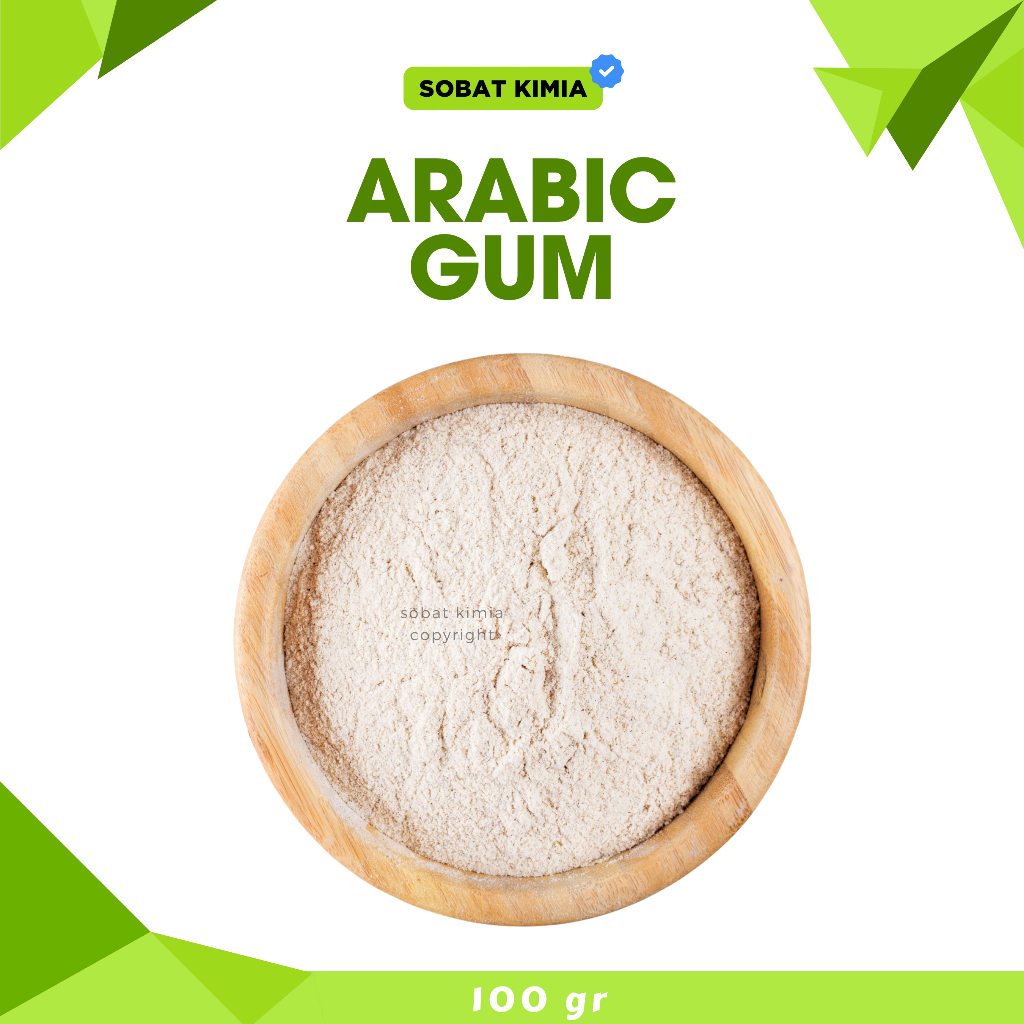 Arabic Gum Powder 100gr Bubuk Gom Arab USP Grade Pengental Pengikat Penstabil dan Pembentuk Film