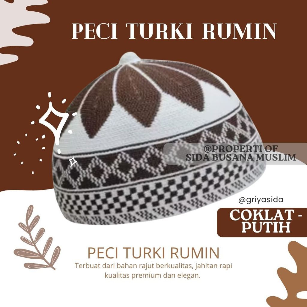 Peci rajut turki Rumin kopiah rajut tebal premium model Yaman turki rumin