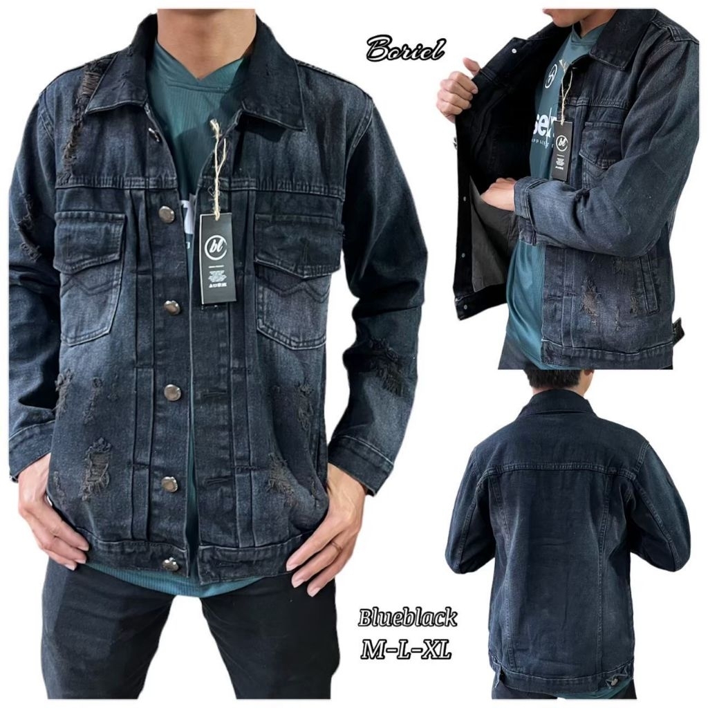 Jaket Jeans Pria Senwash Bomber Rcfl / Rocafela
