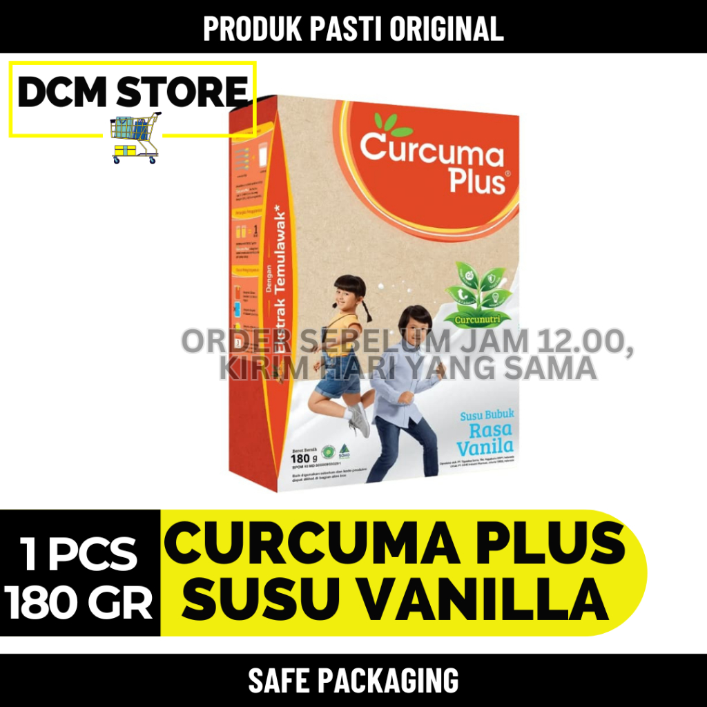 Curcuma Plus Susu Vanila 180g, Susu Temulawak, Curcuma Plus Milk, Vanila Milk Curcuma