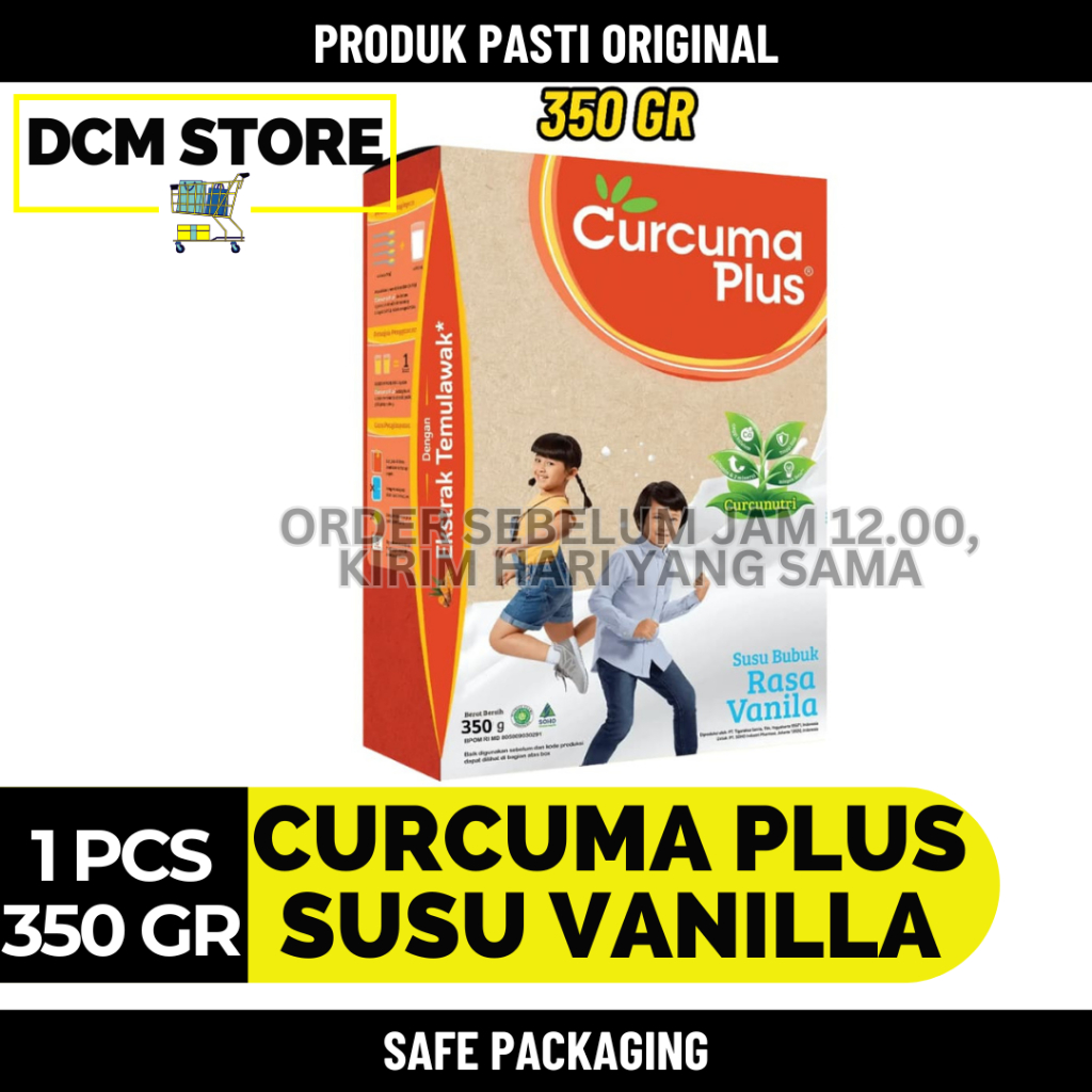 Curcuma Plus Susu Vanila 350g, Susu Temulawak, Curcuma Plus Milk, Vanila Milk Curcuma