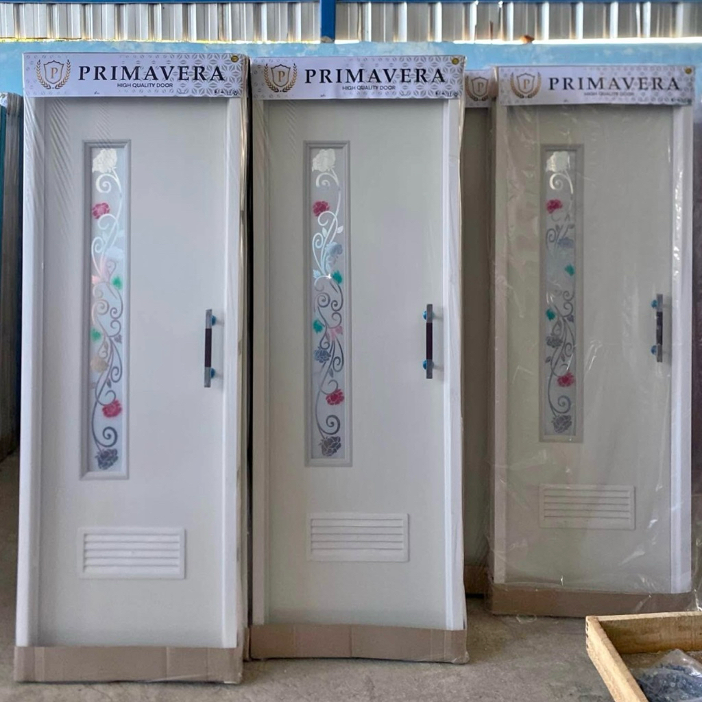 PINTU PVC KAMAR MANDI POLOS ATAU KACA SET TINGGAL PASANG / PINTU KAMAR MANDI PVC FREE PEACKING KAYU