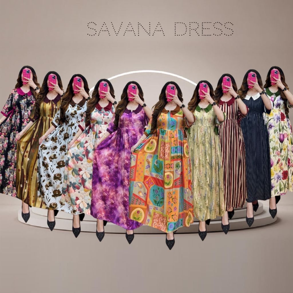 DRESS SAVANA/ MOTIF TERBARU / ORI VN STORE FASHION
