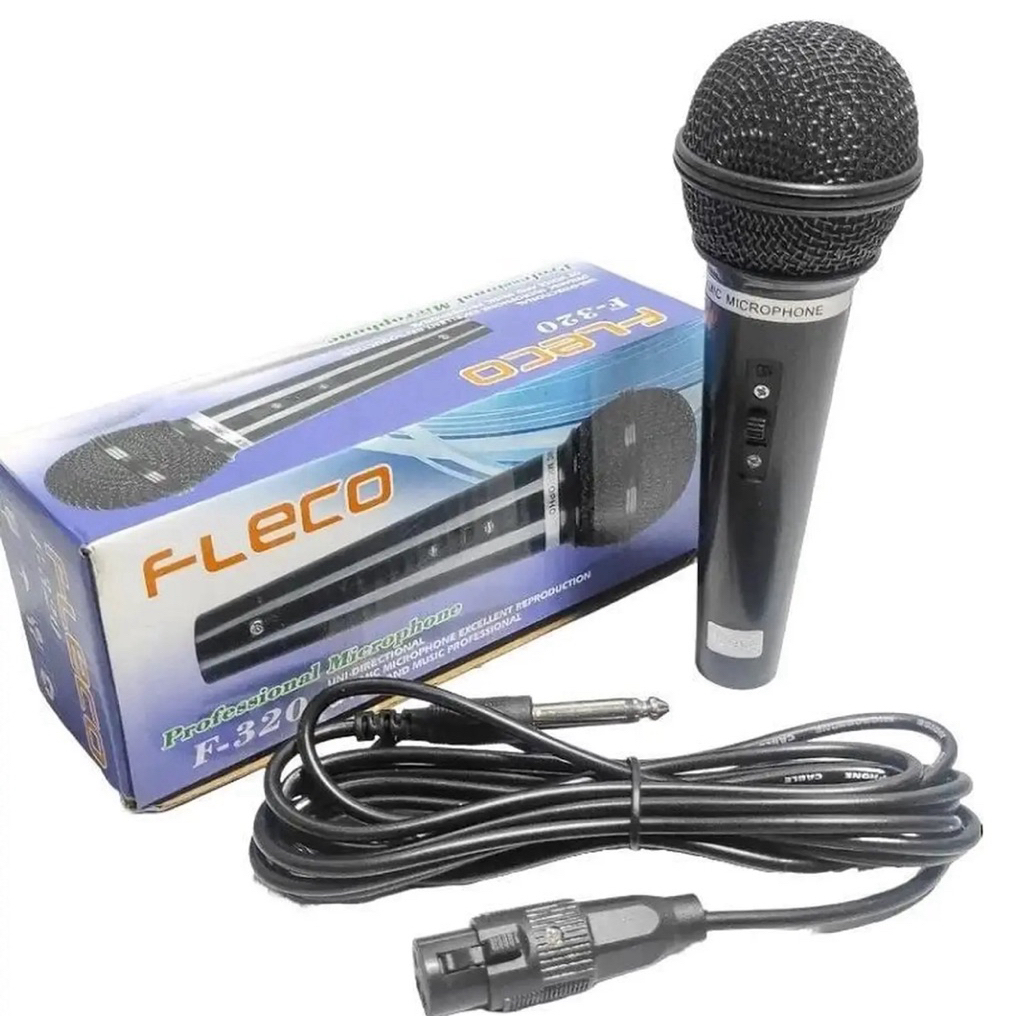 Microphone /Mic Profesional Kabel Fleco F-320 Kabel Panjang dan Tebal Vokal Karaoke/Mic Karaoke/Mic 