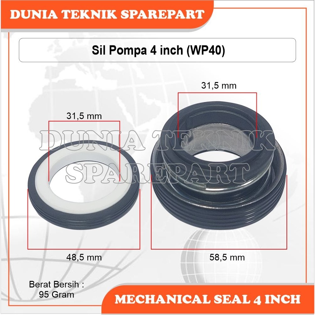 MECHANICAL SEAL 4 INCH / SIL POMPA AIR 4 INCH / SIL POMPA ALKON WP40