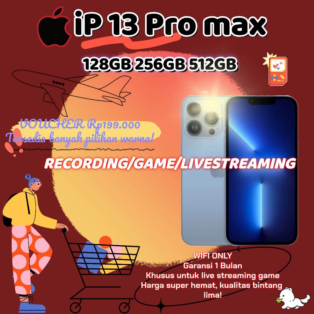 Apple iPhone 13 Pro max Indonesia Ready Stock, iP13 Pro max 128/256/512GB, Second