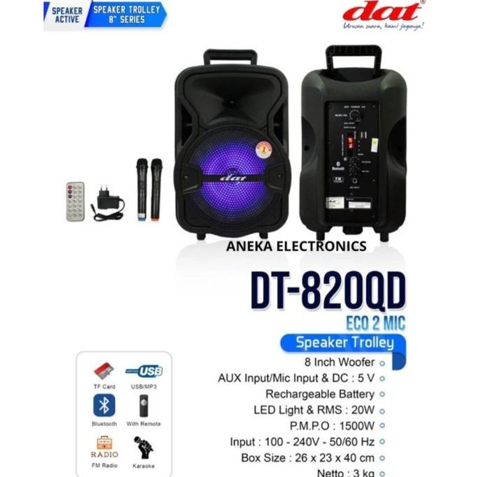 SPEAKER PORTABLE WIRELLES DAT DT-820 QD / DT820QD ECO+ 2 MIC
