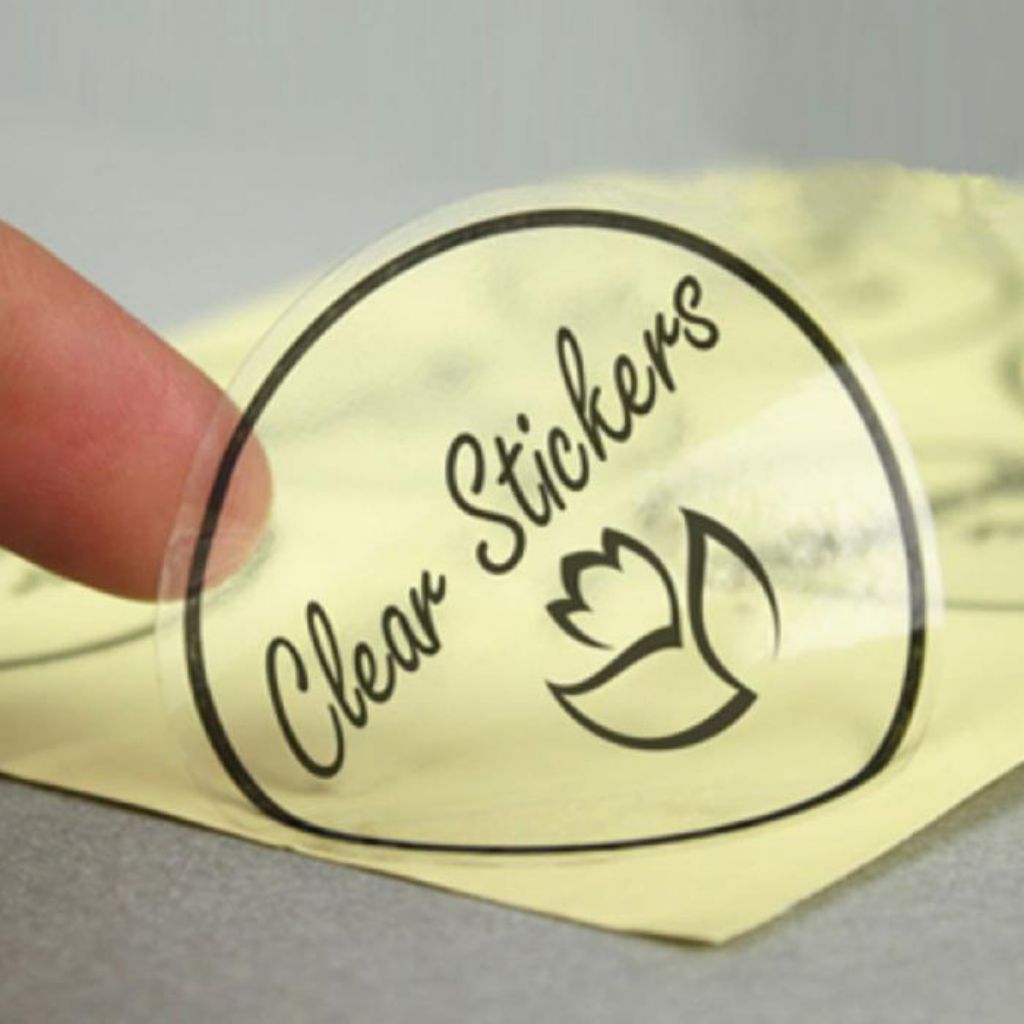 cetak sticker vinyl transparan meteran / cetak label sticker / sticker label logo