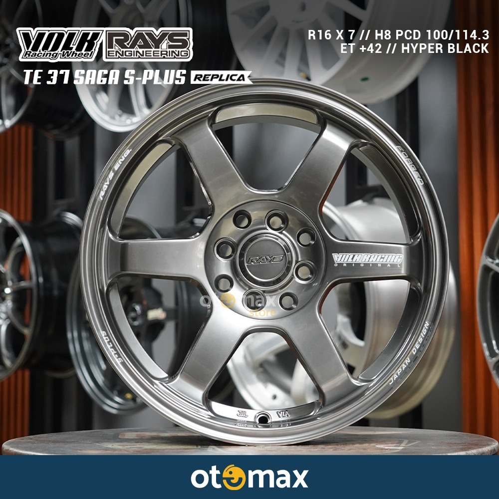 Velg Mobil Volk Rays Te37 Saga Ring 16 H8 Hyper Black