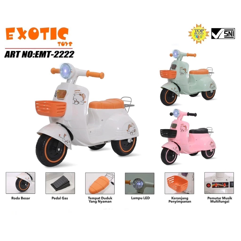 Motor Vespa Anak AKI Exotic EMT-2222 - Motor Vespa Anak