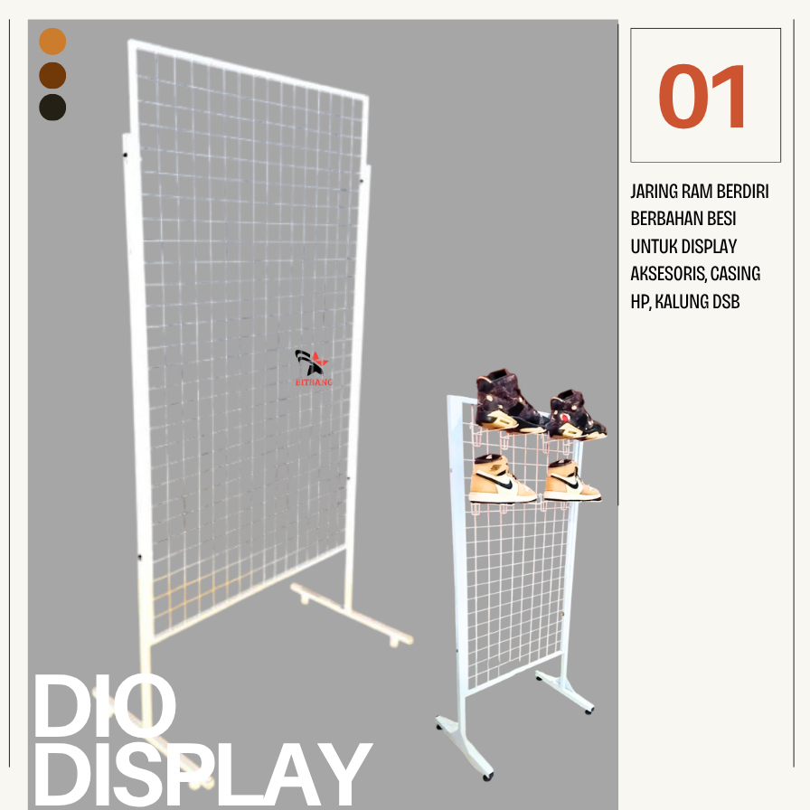 JD Store Ram Kaki Wiremesh Aksesoris - Ram Mundo Rak Display Aksesoris