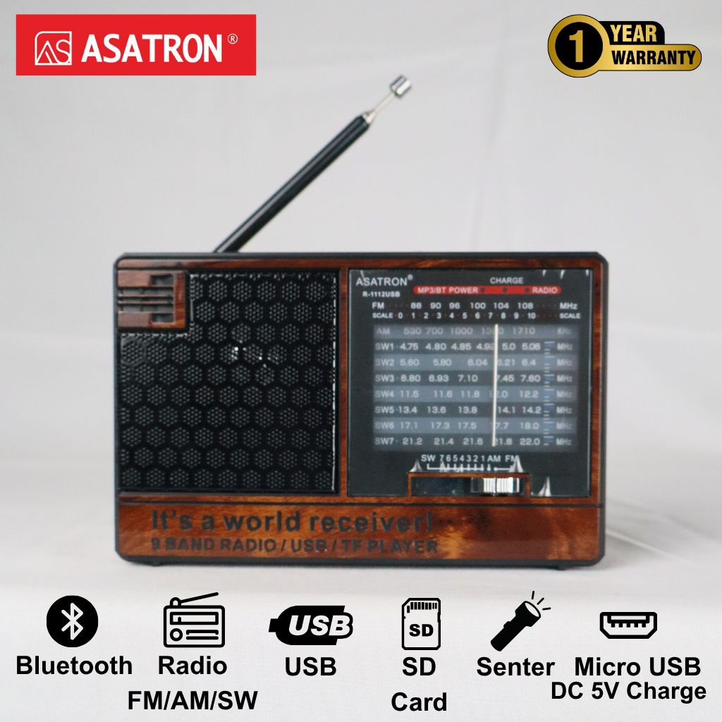 Radio Asatron Baru bisa Radio,BT,Senter dan Mp3 musik
