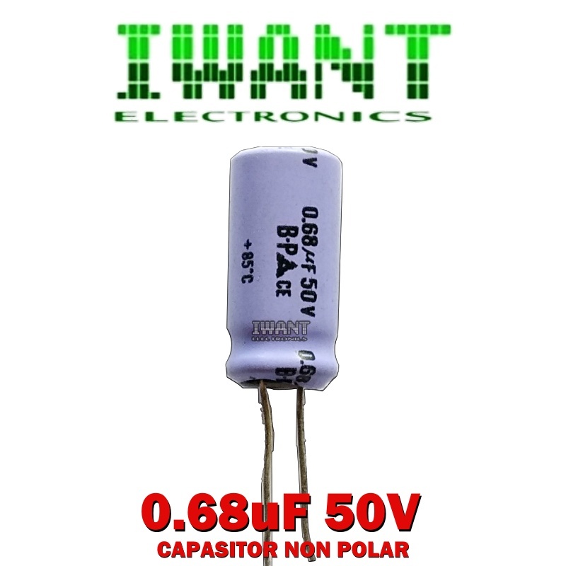 ELCO 0.68UF 50V NON POLAR BP KAPASITOR NON POLAR 0.68uF 50V CAPASITOR ELCO 0.68UF/50V