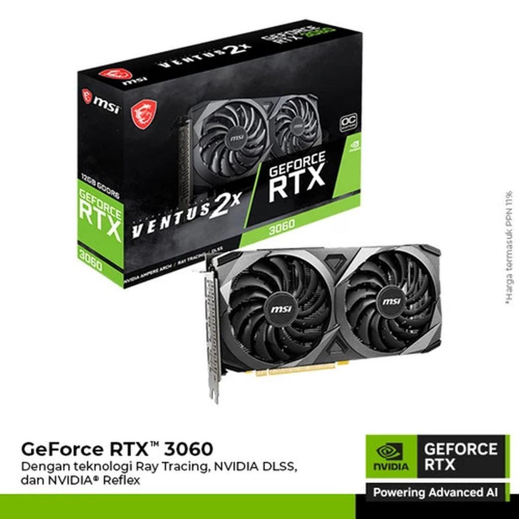 VGA MSI RTX-3060 12 GB DDR6 VENTUS 2X OC / 192 BITS 2xFAN (3DP+HDMI)