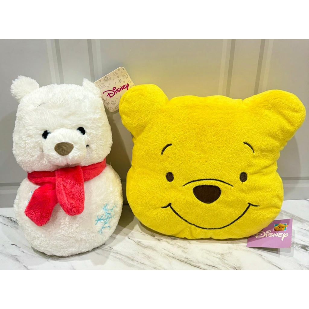 Boneka Plushie Pooh Snowman & Bantal Kepala Pooh Disney