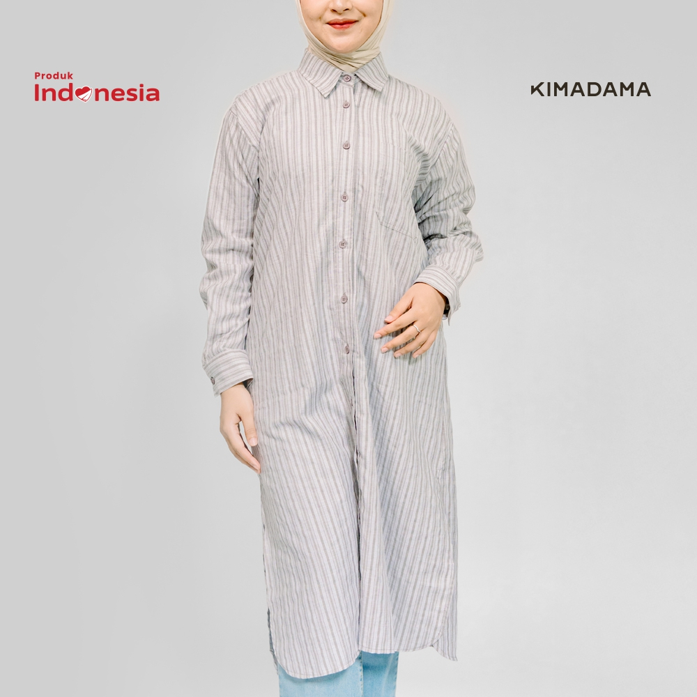 KIMADAMA Kamaniya Cotton Midi Dress | Dress Tunik Wanita Katun Tidak Menerawang Nyaman Seharian | Mi