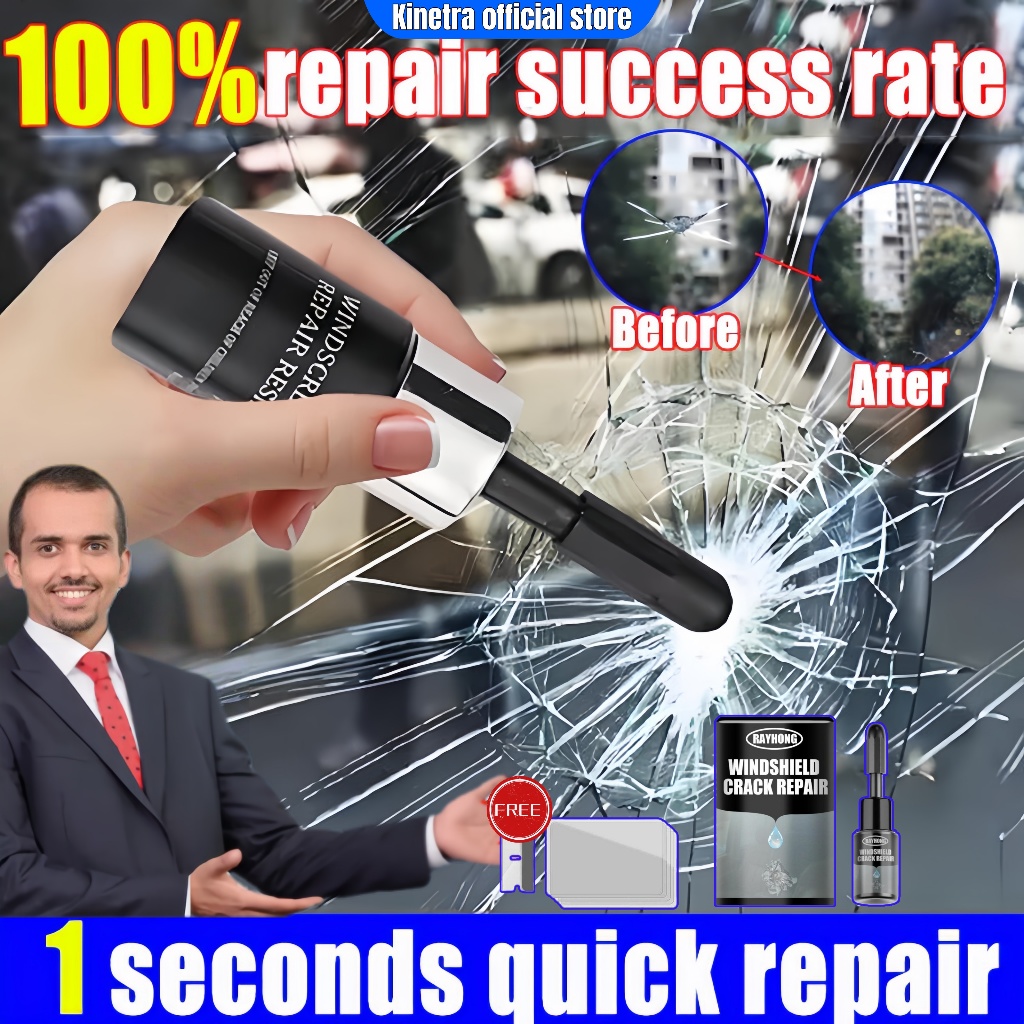 Lem Kaca Mobil Retak Tanpa Bekas Lem Kaca Aquarium Bening Super Kuat Glass Repair Kit Cocok Untuk