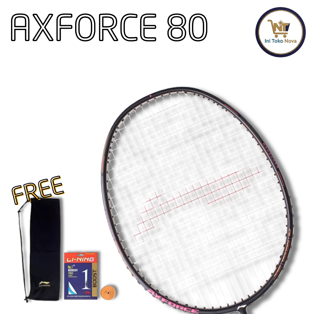 Lining Raket Badminton Ax Force 80 Black Pink