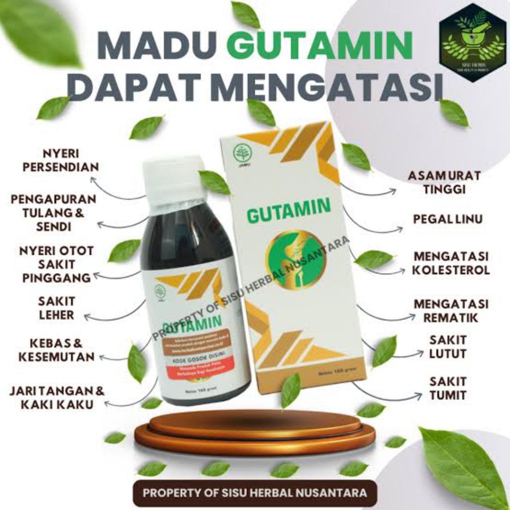 Madu Gutamin Asli 100% Original Madu GUTAMIN Herbal Tulang Sendi Terbaik Untuk Kesehatan Sendi Dan T