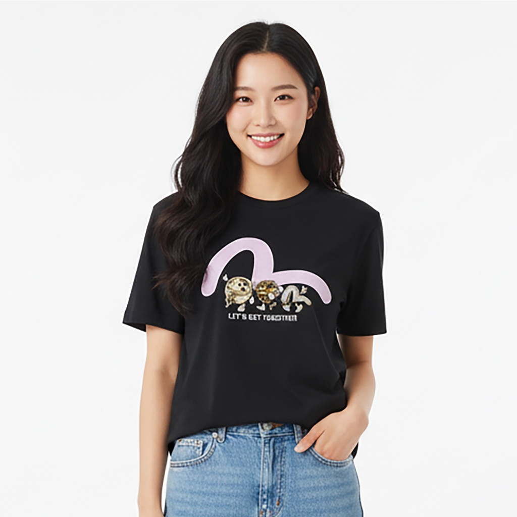 Tshirt Evisu Multi Print Boyfriend