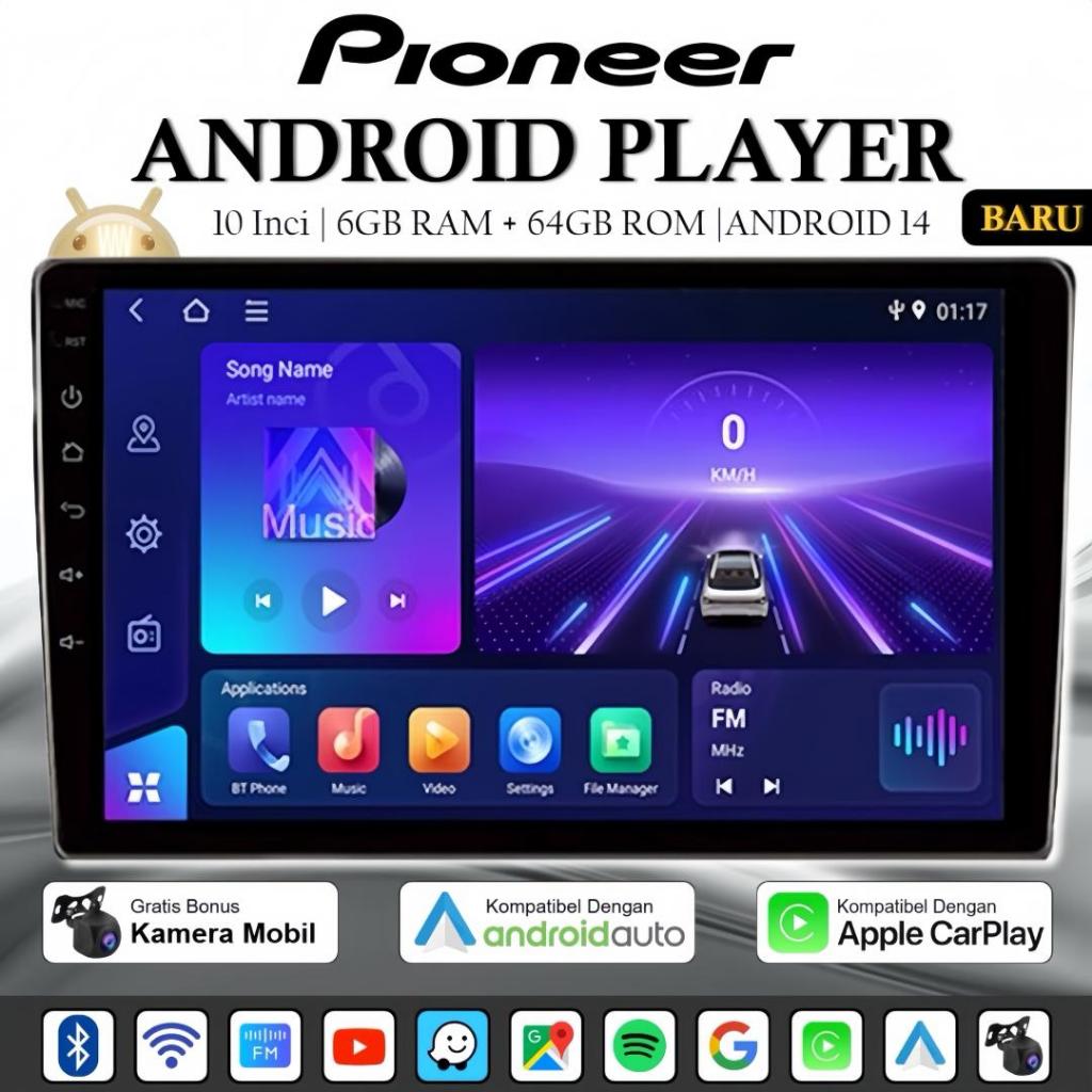 Pioneer Android Player 10.1 Inch Head Unit | 6GB + 64GB | Wireless CarPlay | GPS | Full HD Screen
