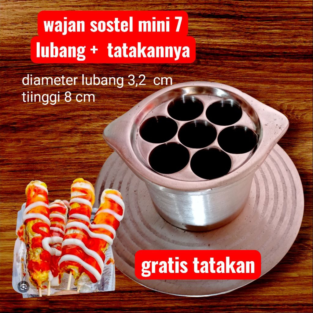 wajan sostel mini 7 lubang + tatakannya