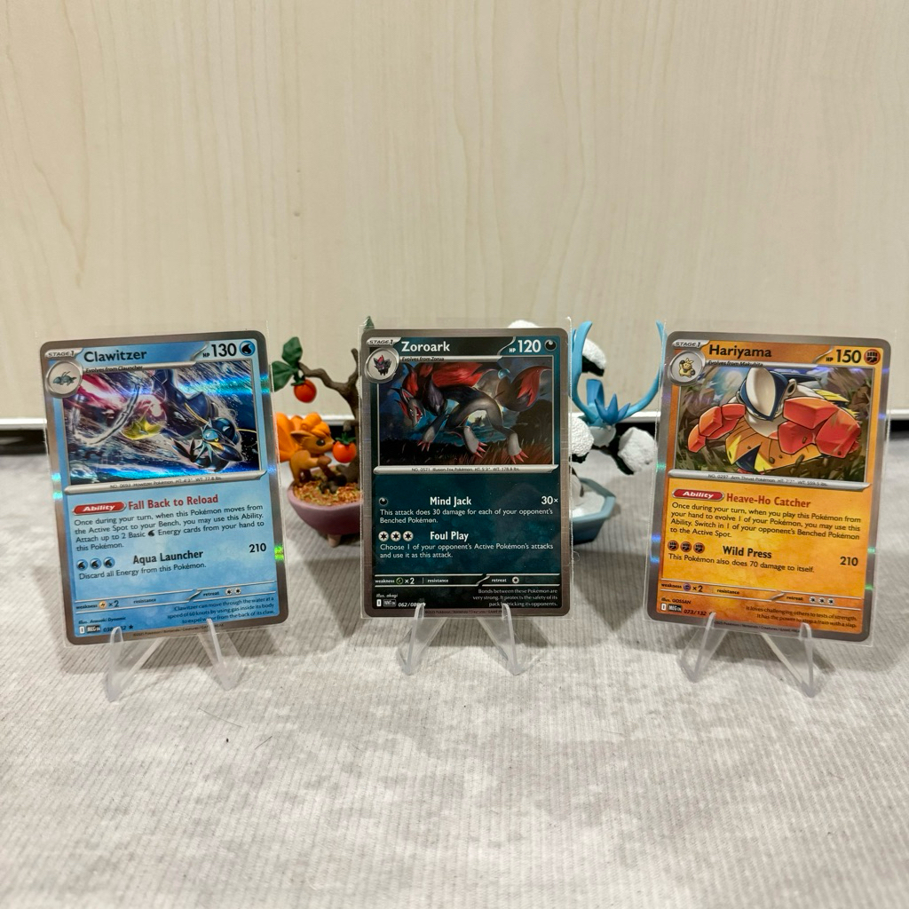 Paket Clawitzer, Zoroark dan Hariyama Card Kartu Pokemon Original Holo/ Reverse English