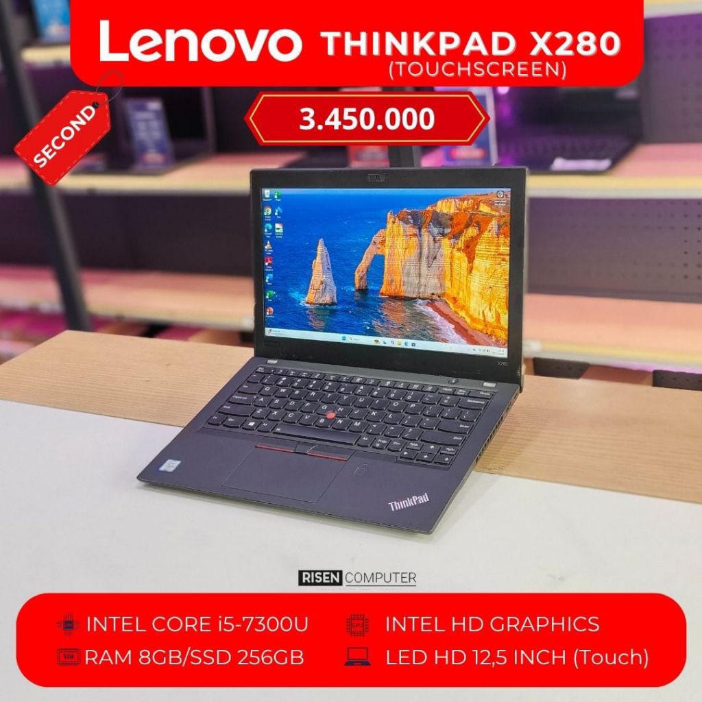 LENOVO THINPAD X280 Touchscreen Intel Core I5-7300U FHD 12.5inch RAM 8GB SSD 256GB Notebook Second B