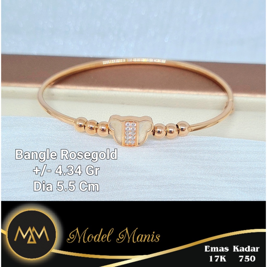 Model Manis Gold - Gelang Bear Pandora Rosegold - Emas 17k  750