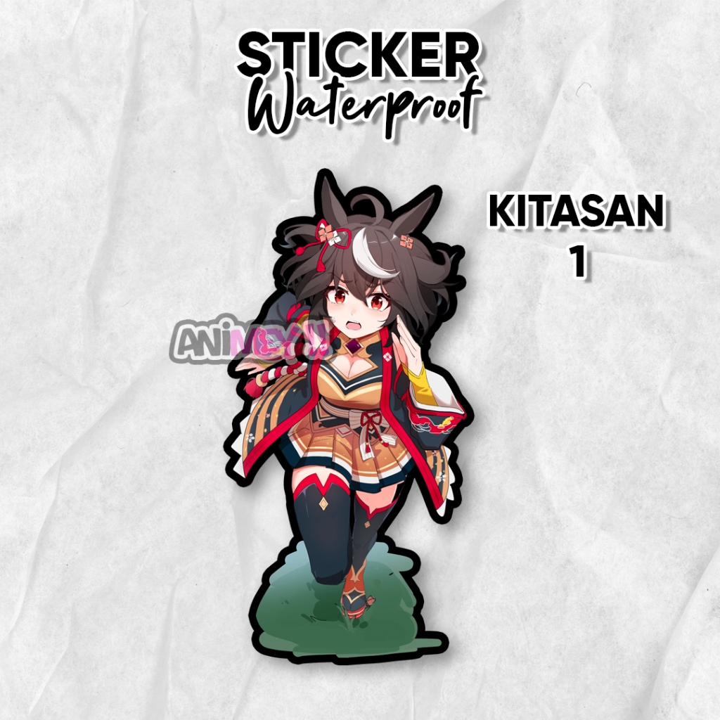 Stiker Kitasan Black Anime Uma Musume / Sticker Anime Waterproof