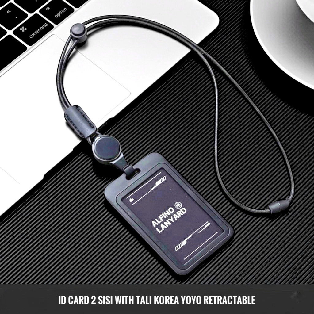 Lanyard Id Card 2 Sisi with Retractable Tali Paracord