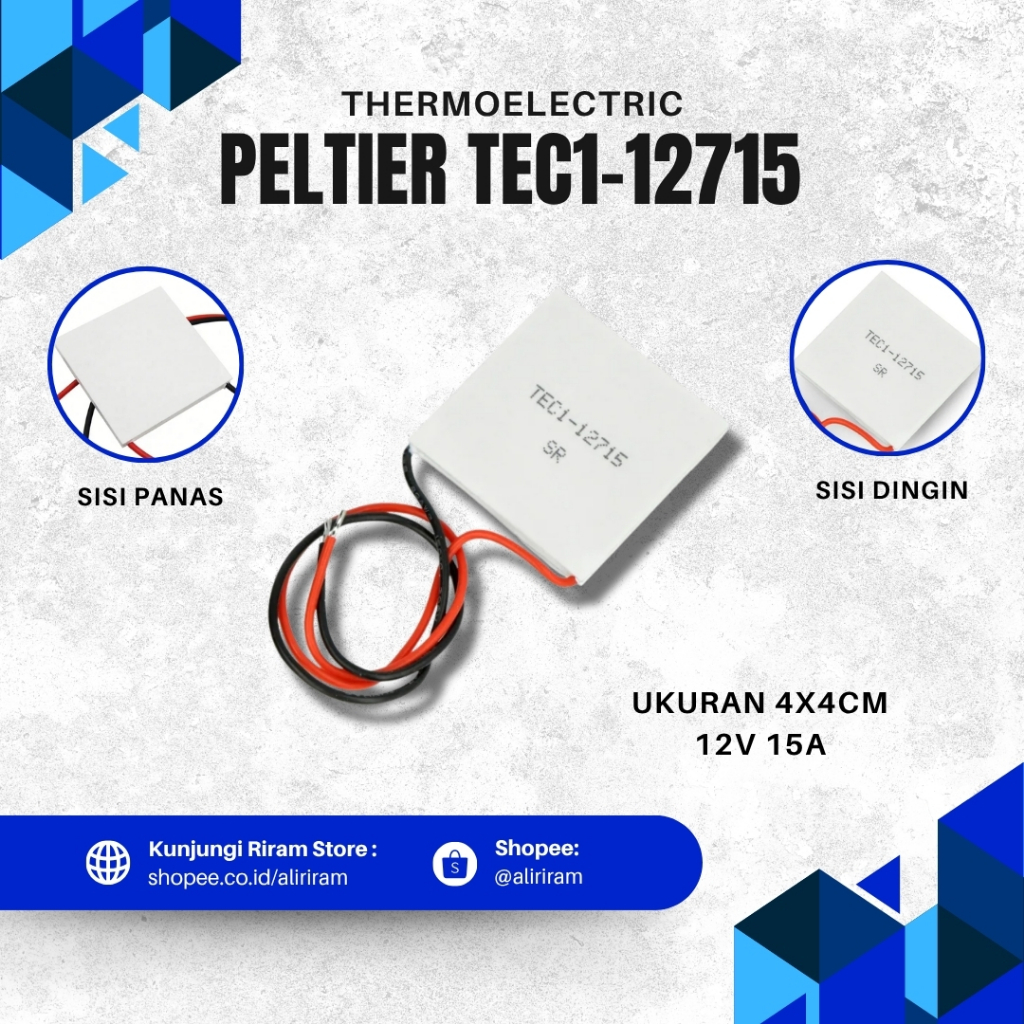 PELTIER TEC1-12715 TEC1 12715 THERMOELECTRIC DC 12V 15A 180W