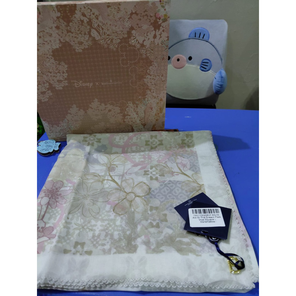 Marsmallow-Seri The Dream park (TDP) voile square Buttonscarves baru as is item