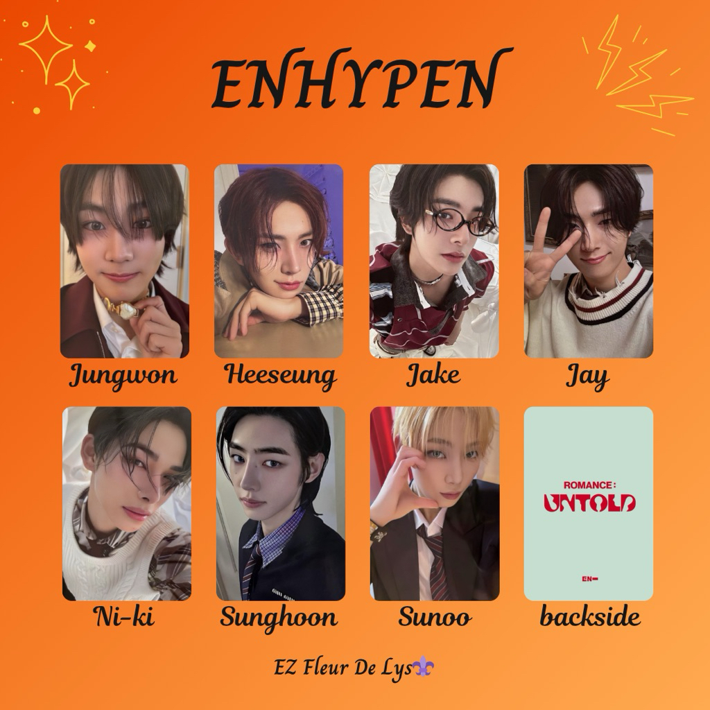 photocard replika pc unofficial ENHYPEN Romance Untold JUNGWON HEESEUNG JAKE JAY NIKI SUNGHOON SUNOO