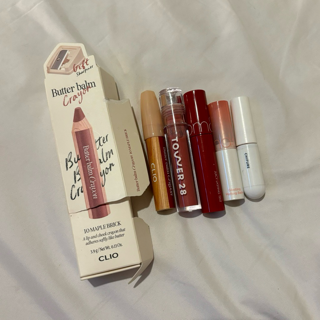 preloved lippies (clio, rom&nd, tower 28, chifure)