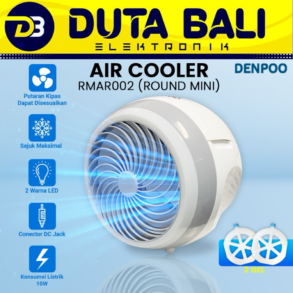 Denpoo RMAR-02 Mini Air Cooler Pendingin Udara Tanpa Air 170x170x170mm