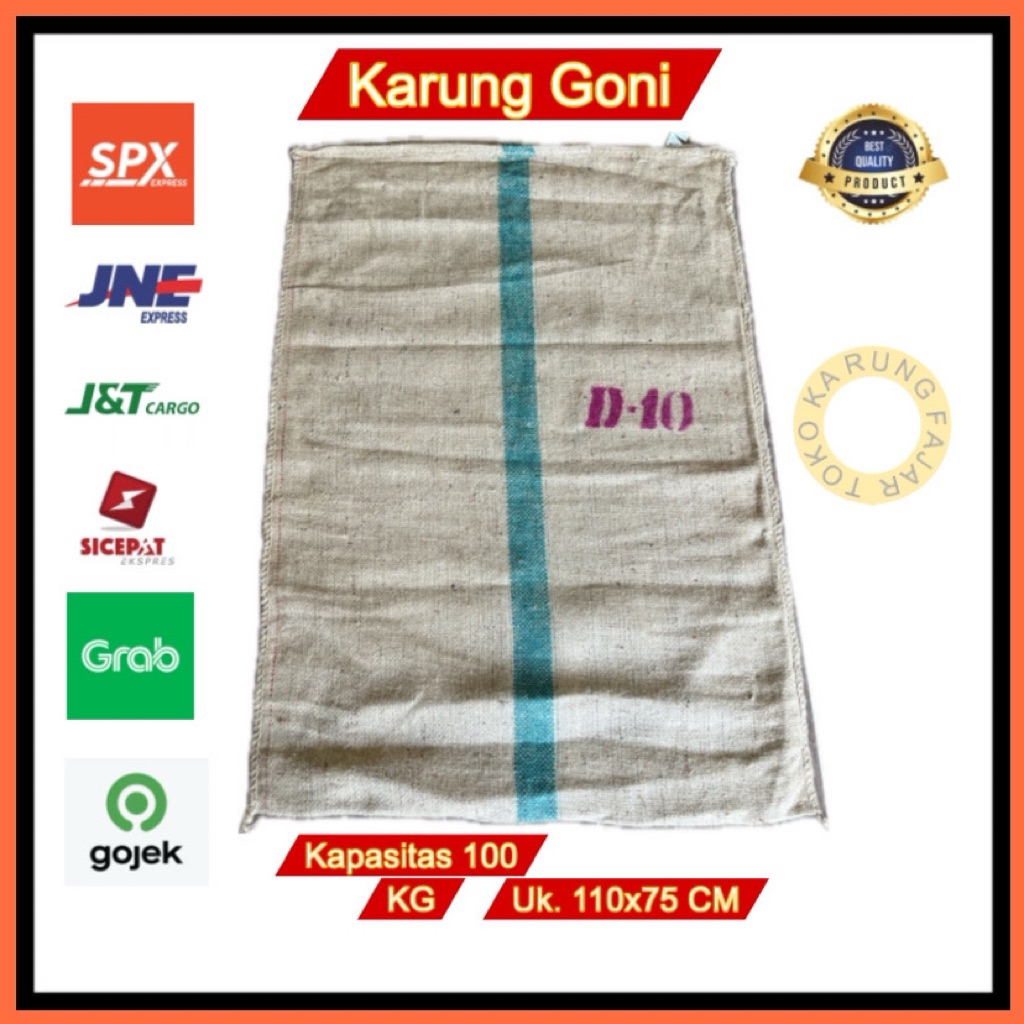 Karung GONI 100Kg bekas Kopi 1x pakai//Karung goni tebal grade A//Karung GONI Balap Karung