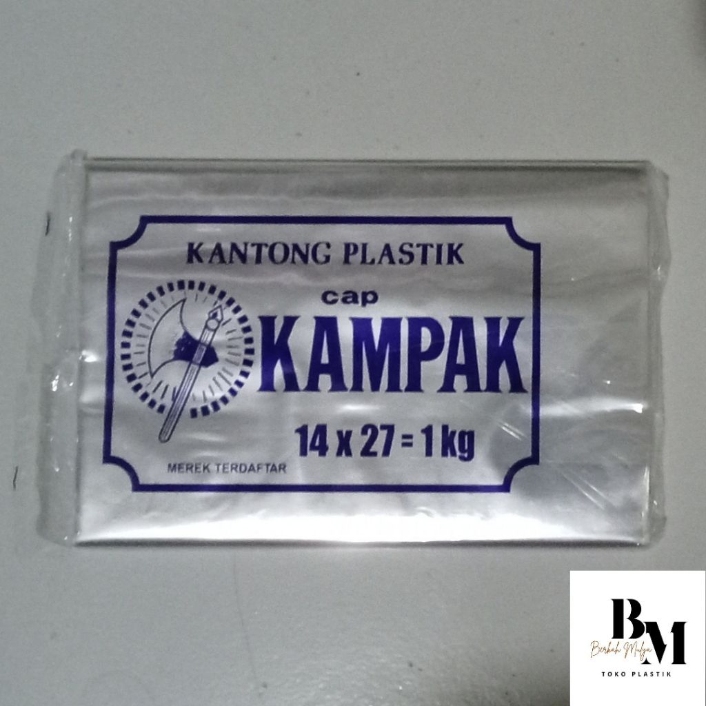 Plastik Bening 14x27 1kg Kampak Biru