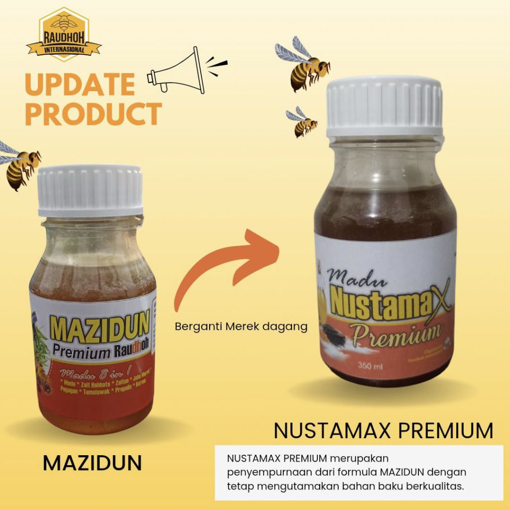 [ MAZIDUN / NUSTAMAX ] Madu, Habbat, Zaitun, Propolis, Pegagan, Jahe Merah, Temulawak, Kurma
