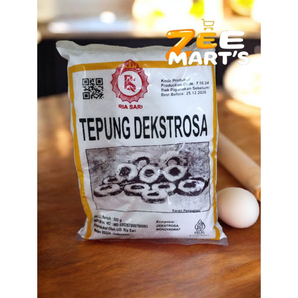 TEPUNG DEKSTROSA / TEPUNG GULA / GULA DONAT / RIA SARI / BAHAN KUE DONAT / DONAT / 500GR