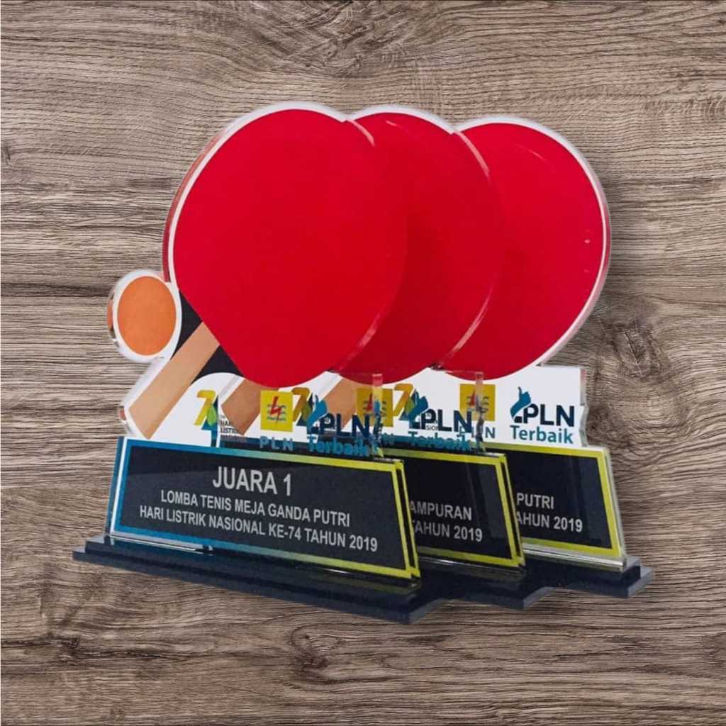 Plakat Pingpong, Trophy Tenis Meja, Piala Pingpong Custom Murah (Bergaransi)